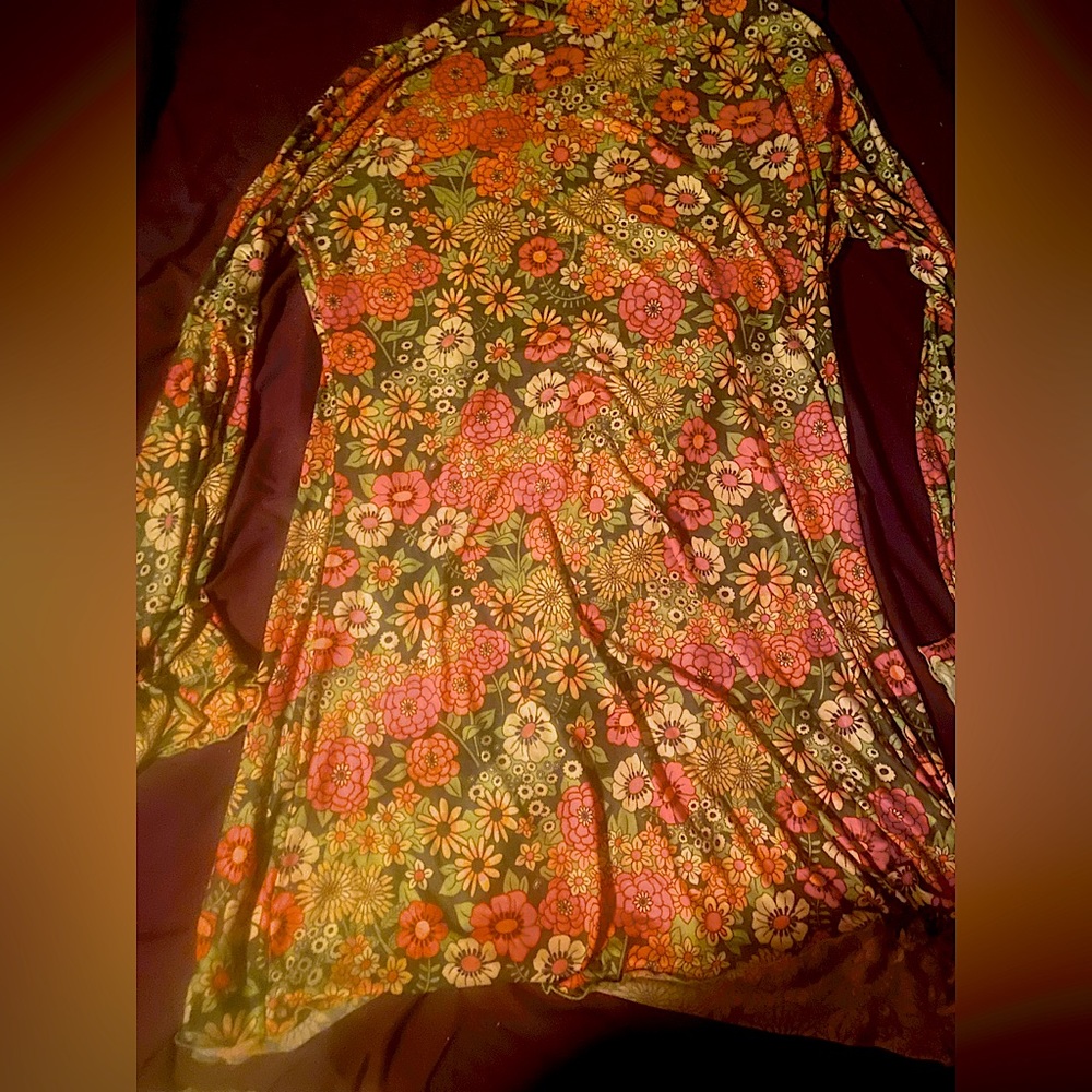 Mesh floral print Dollskill 70s style dress